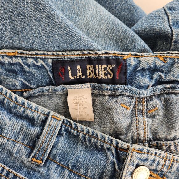 Vintage LA Blues High Waisted Button Fly Wide Leg Jeans 2 - Picture 5 of 12